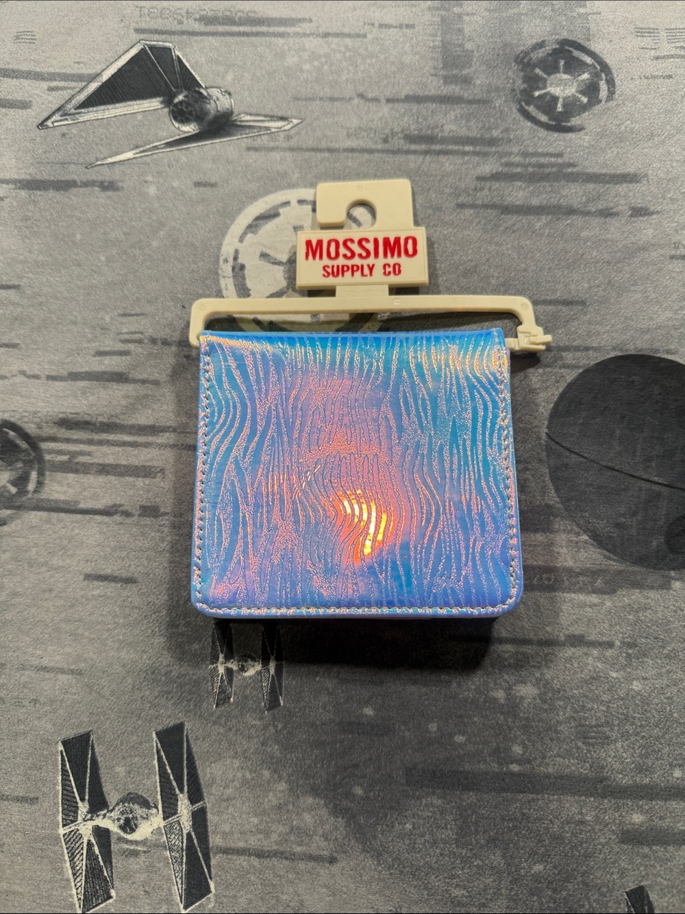 NWT MOSSIMO SUPPLY COMPANY BI FOLD HOLOGRAPHIC ZEBRA PRINT WALLET